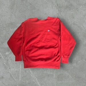 Vintage Champion Reverse‎ Weave Sweatshirt Mens Large Red 90s Blank Made In USA